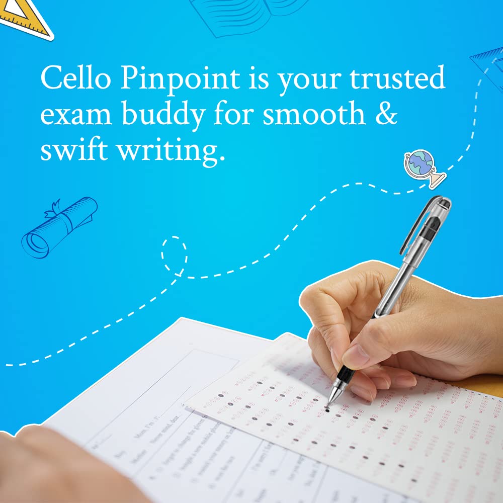Cello Pin Point Ball Pen Blue 0.6mm (Pack Of 10)