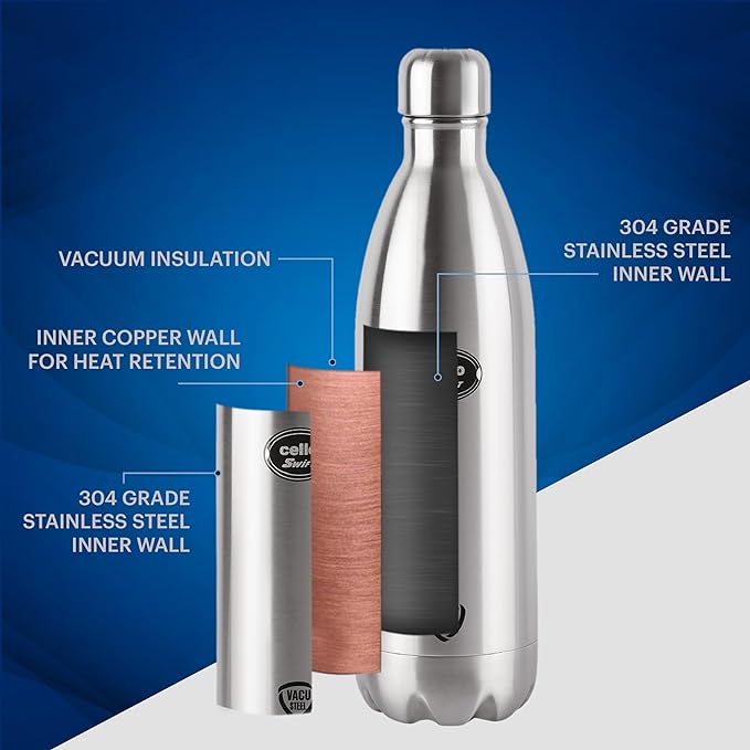 Cello Swift Vacusteel Water Bottle 1 ltr