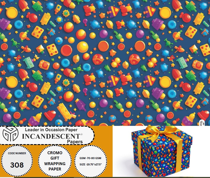 Chromo Gift Wrapping Paper (306 No.) Size 19.75x27.5 Inch (Pack Of 25)