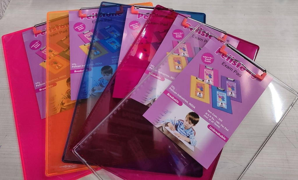 Writing Board / Exam Pad Transparent Colour Big Size