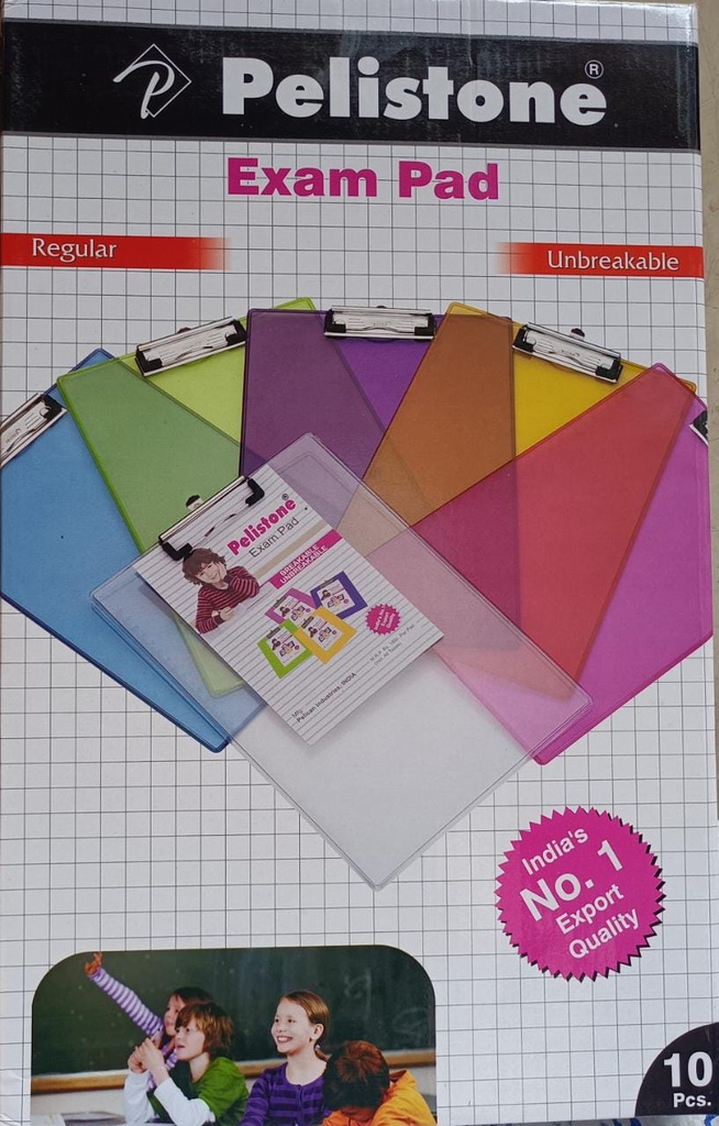 Writing Board / Exam Pad Transparent Colour Big Size