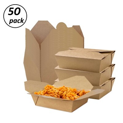 Paper Food Box/Meal Box, Small Size 6x4.75x2.5 Inch (Pack Of 50)