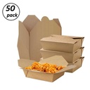 Paper Food Box/Meal Box, Small Size 6x4.75x2.5 Inch (Pack Of 50)