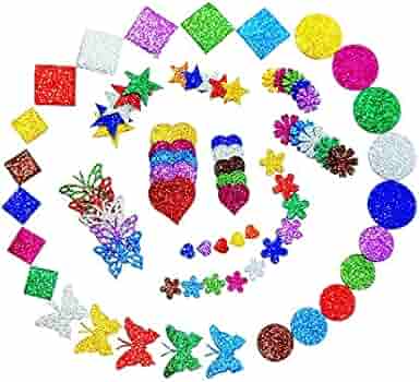 Glitter Foam Sheet, A4 Size, Silver Colour, (1.5mm Thick -Pack Of 10) For Arts and Crafts, Scrapbooking, DIY Work, Decoration, Gift Wrapping.