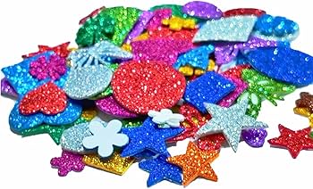 Glitter Foam Sheet, A4 Size, Silver Colour, (1.5mm Thick -Pack Of 10) For Arts and Crafts, Scrapbooking, DIY Work, Decoration, Gift Wrapping.