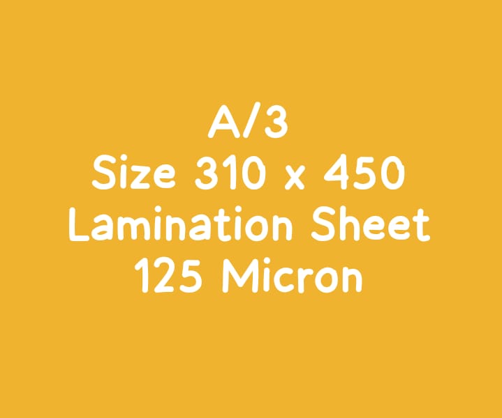 A3 Lamination Sheet 125 Micron (Pack Of 100)