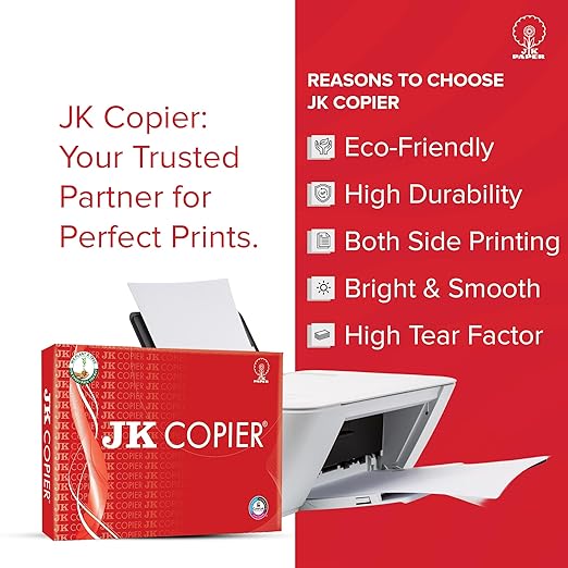JK Red Copier Paper, A3 Size, 75 Gsm (500 Sheet,1 Ream) White Colour
