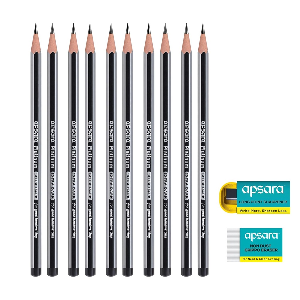 Apsara Platinum Extra Dark Pencils (Pack of 10)