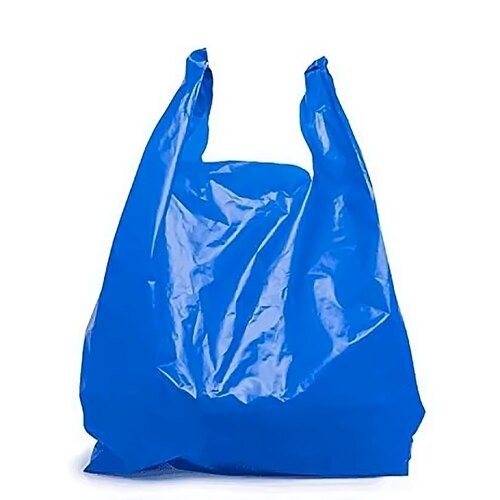 Blue Colour Jumbo Plastic Carry Bag, 27x30 Inch (Handle Bag)