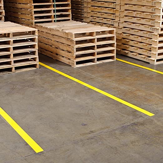 Kansuee Floor Marking Tape / Social DistanceTape Size 2 Inch (48mm) Plain Yellow Colour 16 Meter