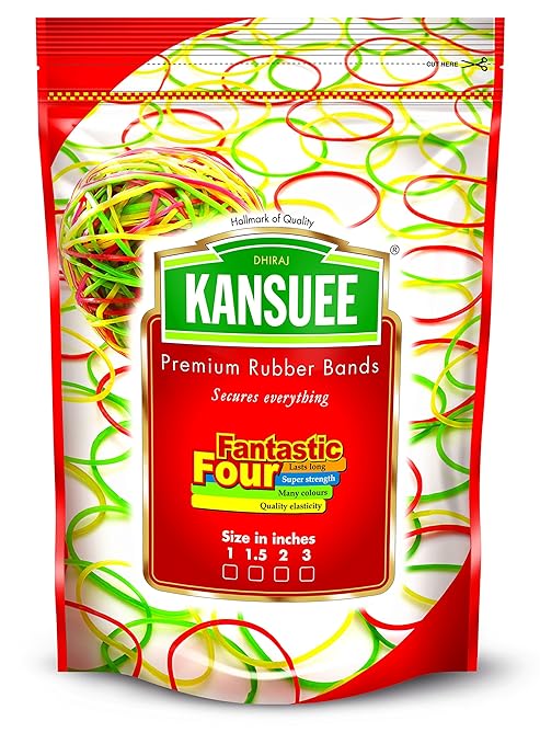 Kansuee Premium Nylon Rubber Bands 3 Inch (126 Gram)