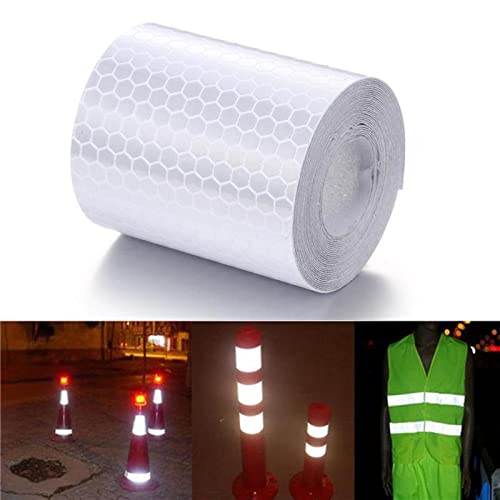 Kansuee Reflective Radium Tape, Warning Waterproof Tape, Size 2 Inch 48mm x 22 Meter Red Colour (Pack of 1)