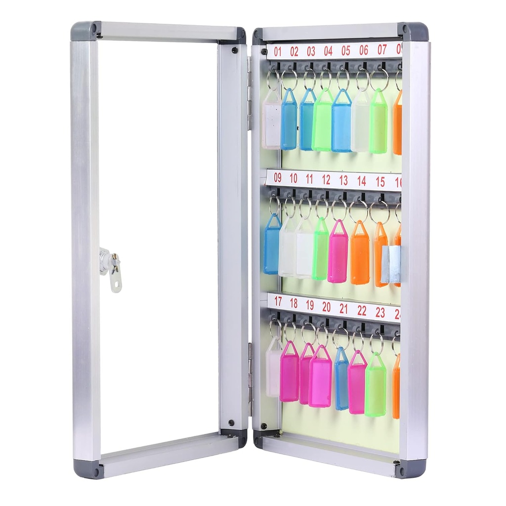 Kebica Aluminium Key Box, 24 Slots Key Stand, Size 12.5x8.25x2.5 Inch   (No.1024)