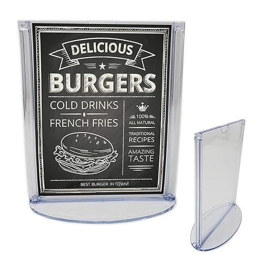 Kebica Appointment Stand, Oval Base Sign Holder Double Sided, Size A4 Pillar Stand