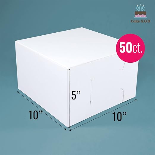 Cake Box Multi Printed Size 10x10x5 Inch, For 1kg Cake (Pack Of 50)