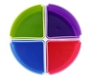 Kebica Rainbow Colour Pen Pencil Holder Detachable With 4 Comparments (T-2101R)