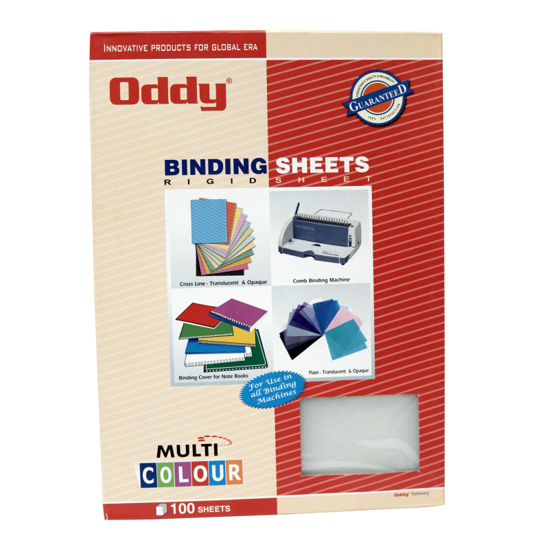Oddy Spiral Binding Sheet, A4 Size, (Blue+Transparent Colour Set) Pack Of 100