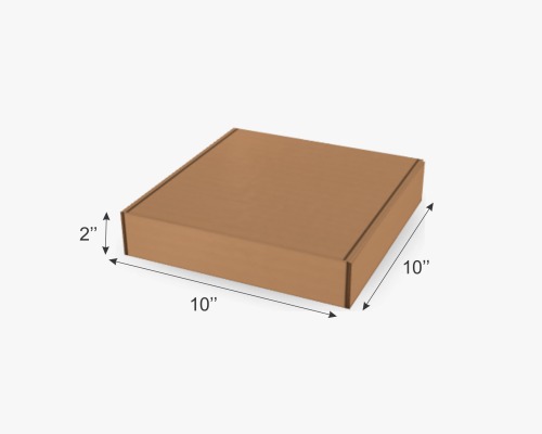 Pizza Box Plan Corrugated Brown 7x7x1.5 Inch (Pack Of 100)