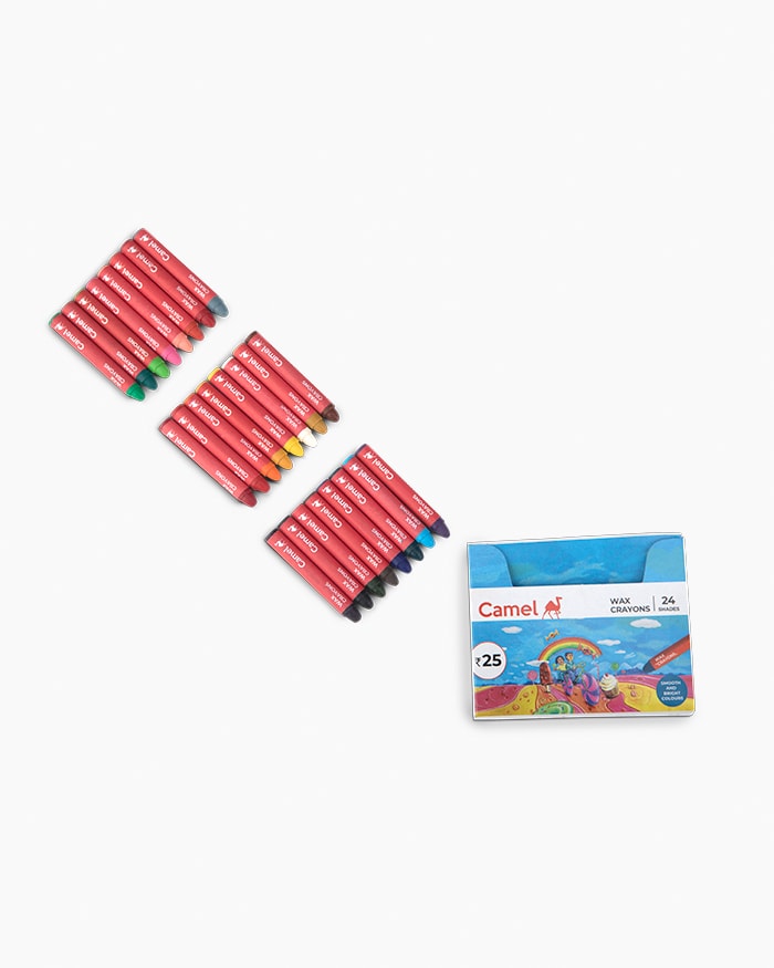 Camel Wax Crayons Assorted 24 Shades
