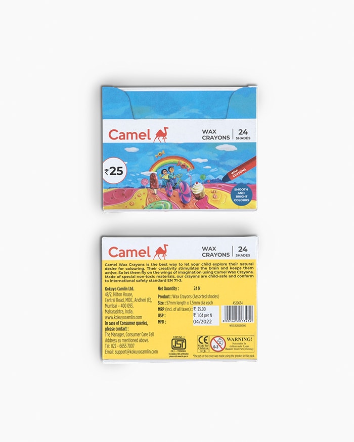Camel Wax Crayons Assorted 24 Shades