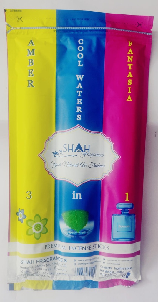 Agarbatti 3in1 (120 gram) Fantasia/Amber/Cool Waters