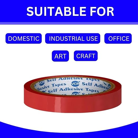 Redking Colour Tape 1 Inch 24mm x 35mtr Red Colour (Pack of 12)