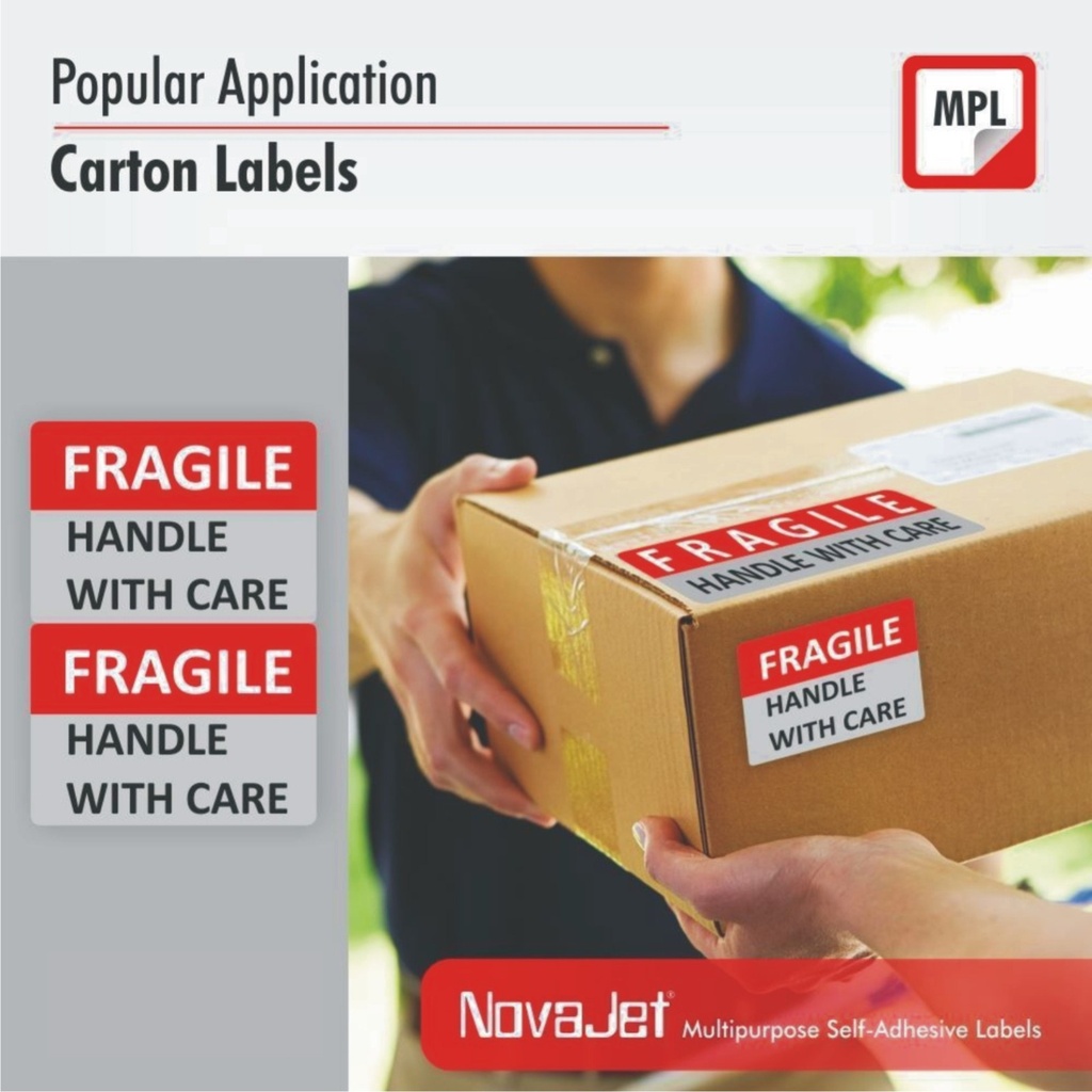 NovaJet (Technova) MPL 08, A4 Size 100x72 mm, Multipurpose Label Sticker, White Colour, Pack of 100 Sheets