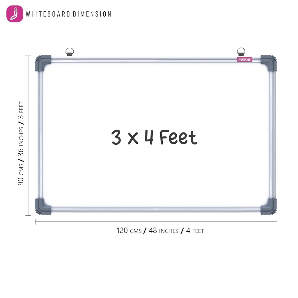 White & Green Board 3x4 Feet Non Magnetic Double Sided Board