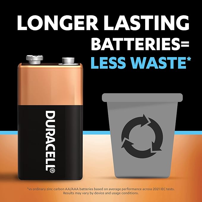 Duracell 9 Volts Alkaline Battery (Pack Of 2)
