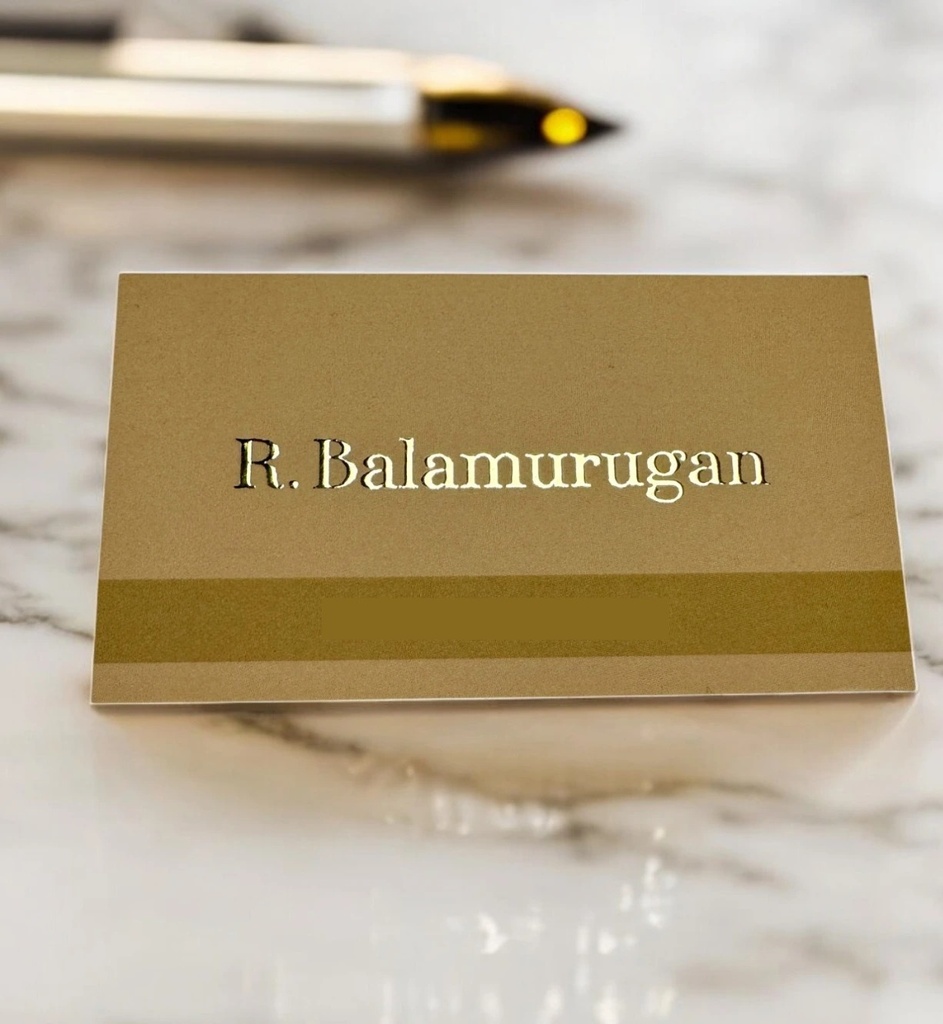 Gold Foil 350 Gsm Card Single Side Foil Front Back Printing Multi Colour Visiting Card