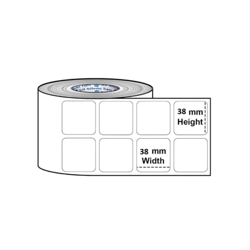 Desmat Ribbon Barcode Labels, Size 1.5x1.5 Inch (38mmx38mm, 2up) 2000 Label