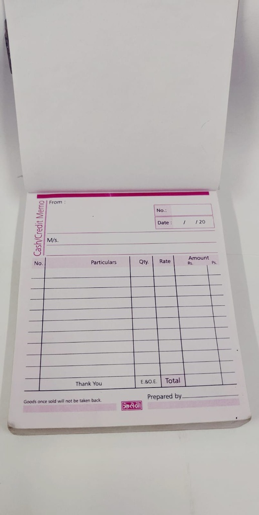Cash Memo Book No.00  (Pack Of 10)