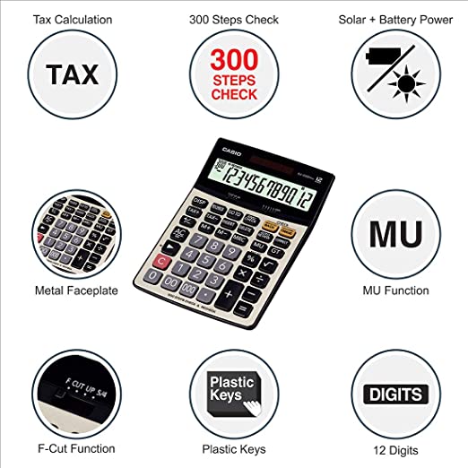 Casio DJ-220D Plus Premium Desktop Calculator Extra Large Display (12 Digits)