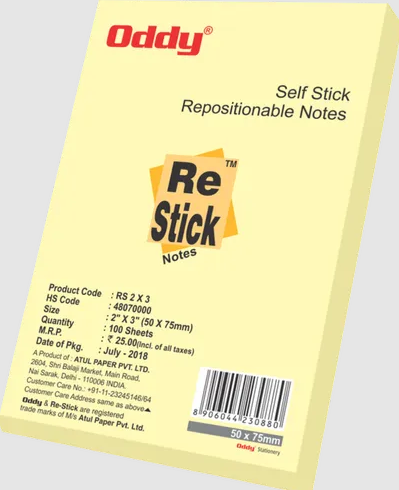 Oddy Sticky Notes 2x3 Yellow (B100)