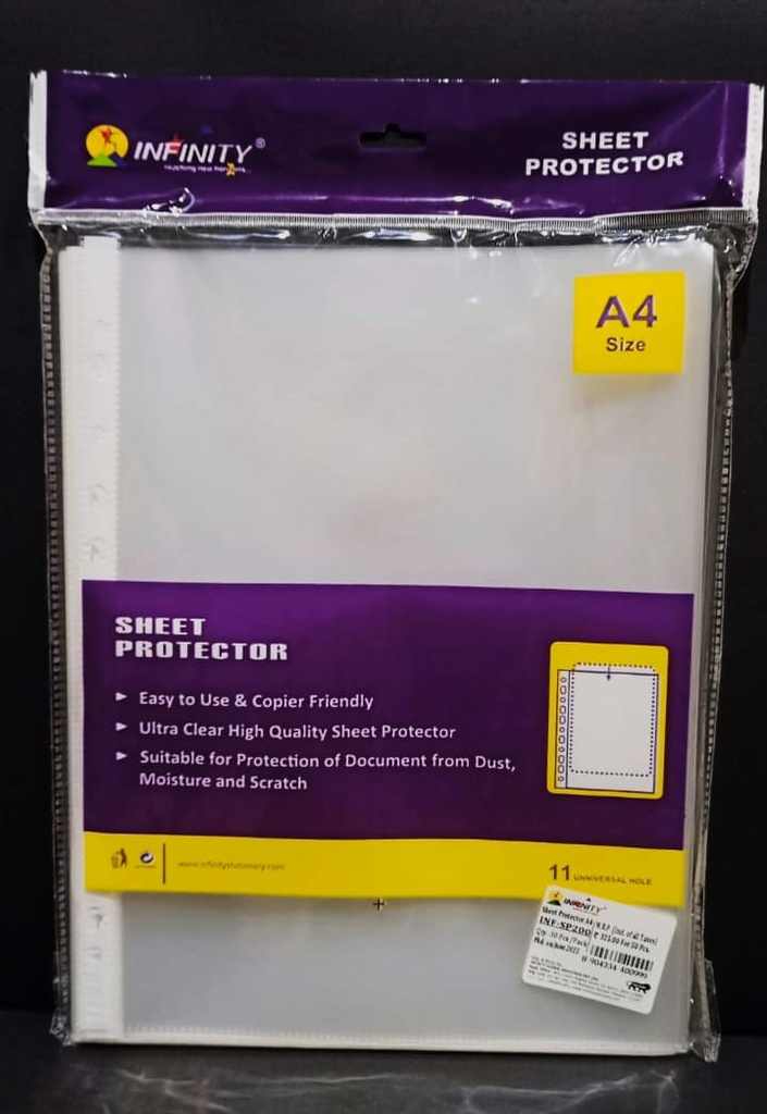 Infinity Sheet Protector 200 Micron A4-Pack Of 50 (B30)