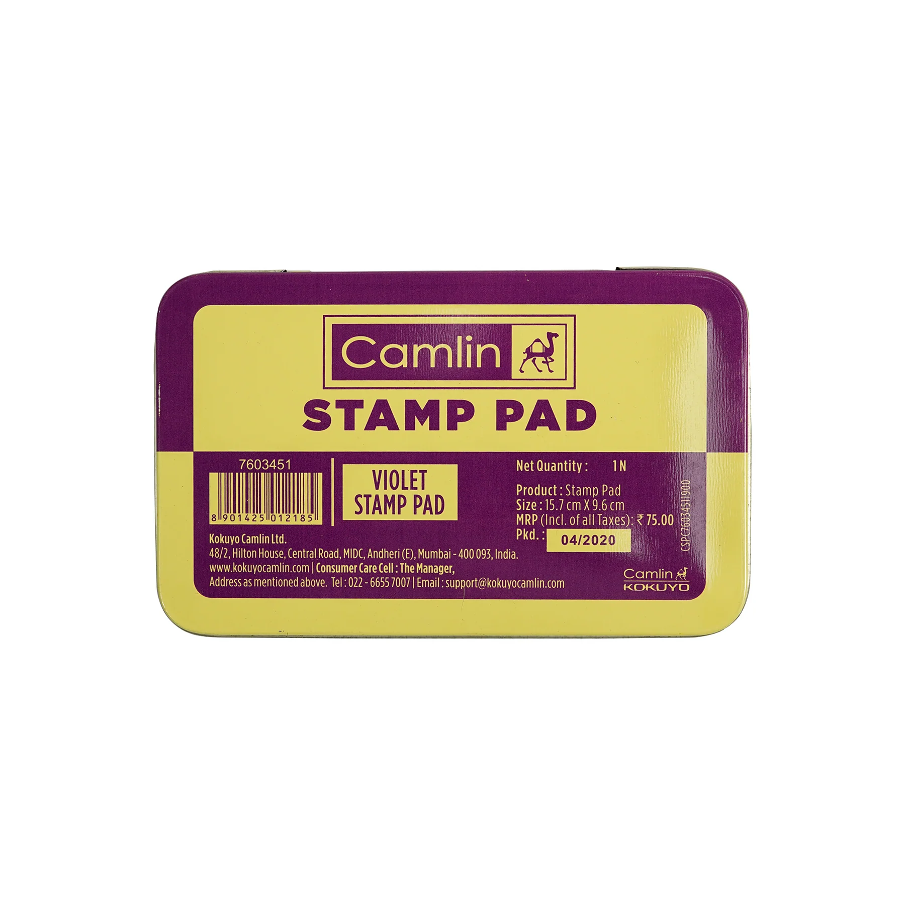 Camlin Metal Stamp Pad Large Blue No.3 15.7cmx9.6cm (B10)