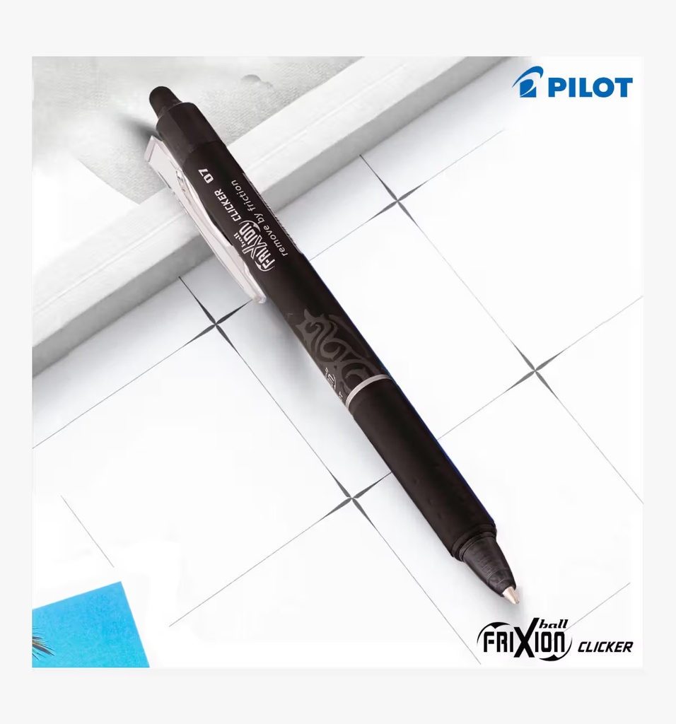 Pilot Ball Pen Frixion Clicker Refillable 0.7mm Black (Erasable Pen) (B12)