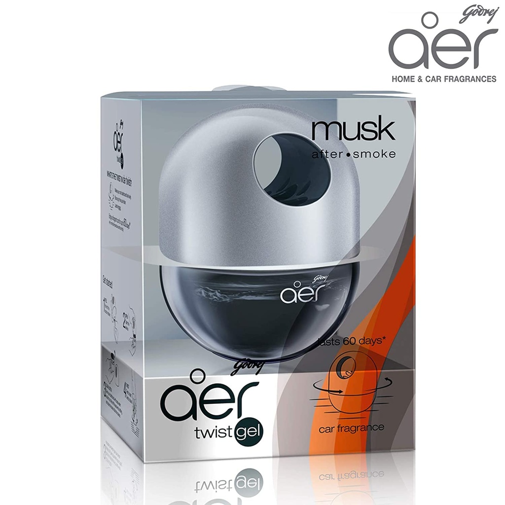 Godrej Aer Twist Gel, Musk After Smoke 45g Car Air Freshener (B15)