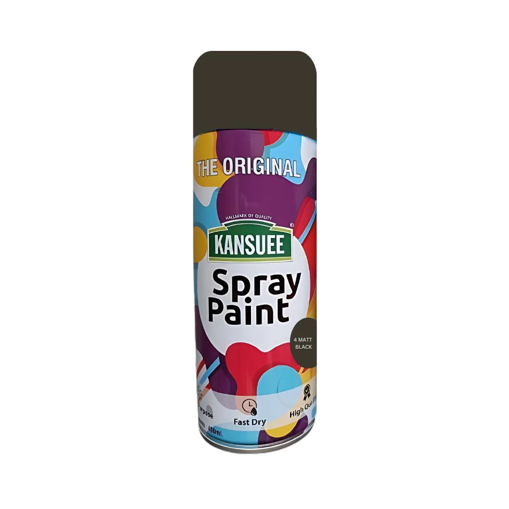 Kansuee Spray Paint 4 Matt Black 400ml (B12)