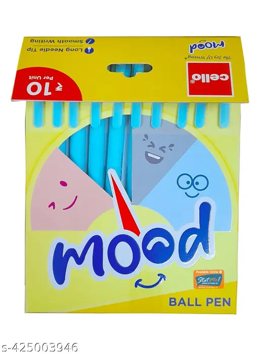 Cello Mood Ball Pen Blue 0.7mm-Pack Of 10 (B10)