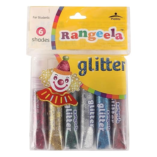 Pidilite Rangeela Paper Glitter Tube  6 Shades (B10)