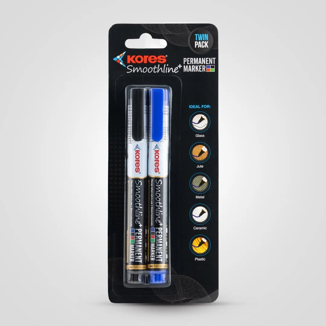 Kores Permanent Marker Pen-Pack Of 2