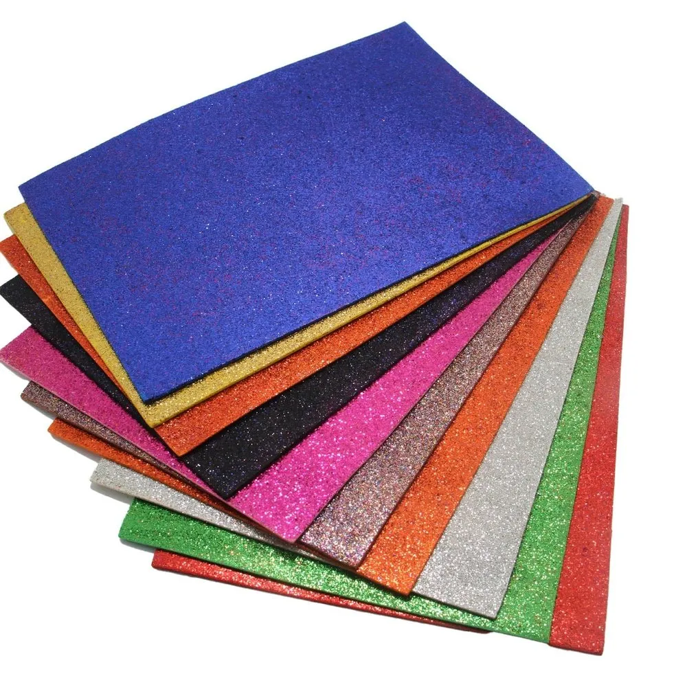 [P3977] Glitter Foam Sheet A4 Mix Colour 1.75mm Pack Of 10 (B200)
