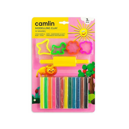 [P5134] Camlin Modelling Clay Assorted 12 Shades 200gm (B10)