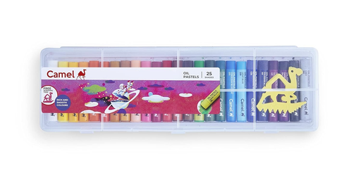 [P5150] Camel Oil Pastels 25 Shades with Reusable Plastic Box (B10)