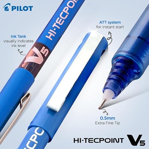 [P5293] Pilot Pen Hi-techpoint V5 0.5mm Blue Refillable Cartridge (B12)