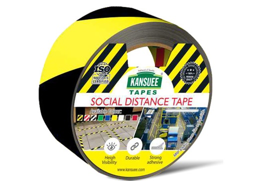[P5632] Kansuee Floor Marking Tape 2 Inch 48mm x 16 Meter Zebra Yellow/Black (B144)