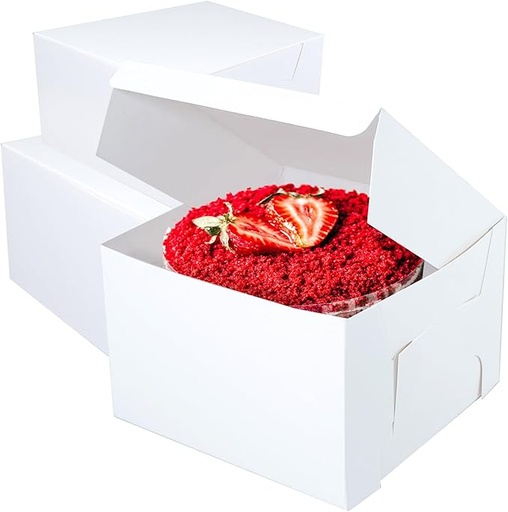 [P6280] Cake Box Duplex White 7x7x4-Pack Of 100 (400gm Cake)