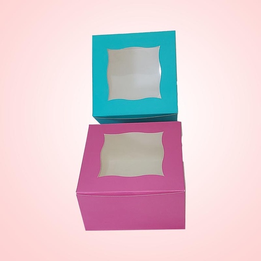 [P6302] Premium Window Cake Box & Pastry Box 7x7x4-Pack Of 50 (400gm Cake)