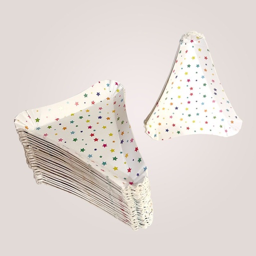 [P6364] Paper Plates Triangle Multi Print-Pack Of 100